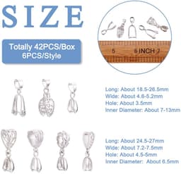 Dailygoods- Kraal 48 Stuks - Knijpsluiting - Hangers - Zilveren Connector - Sieraden Maken - Inclusief Opbergdoos - 8 Stijlen — thumbnail 3