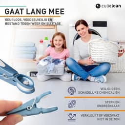 Wasknijpers met mand - Zachte clips - Was ophangen - Laat geen sporen achter - 40 stuks - Wit zwart — thumbnail 3