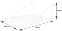 Core® Wanddroogrek Inklapbaar - Wanddroogrek - Wit - 21cm x 53cm x 21cm — thumbnail 4