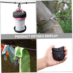 Waslijn met Haken - Kledinglijn Outdoor - Kleding Drogen - Winddicht Ontwerp - 350 cm - Zwart — thumbnail 4