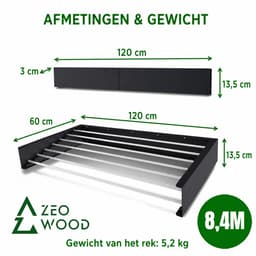 Wanddroogrek Inklapbaar 120 cm - 8.4 m Drooglengte Grijs — thumbnail 3