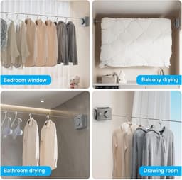 1 stuks - waslijn - waslijndraad - waslijn uittrekbaar buiten - drooglijn - waslijn uittrekbaar - waslijn uittrekbaar buiten - waslijn aan de muur - Schaalbaar 5.1m — thumbnail 3