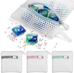 4 Stuks Kleine Mesh Waszakken, Duurzame Polyester Opbergzakken voor Geurige Parels, Reiswas Organizer, Bescherming voor Delicate Kleding — thumbnail 1