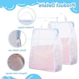 Grote Herbruikbare Wasnetten met Premium Rits - Bescherming voor Bh's, Zijde Blouses en Delicate Kleding (50x60cm) - 2 Stuks — thumbnail 4