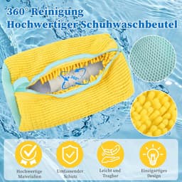 Shoe Wash Bag voor Wasmachine - 1 Stuk met Ritssluiting - Anti-Deform - Lichtgewicht en Draagbaar - Herbruikbaar Wasnet - Waszak voor Sneakers (39 x 19 cm) — thumbnail 2