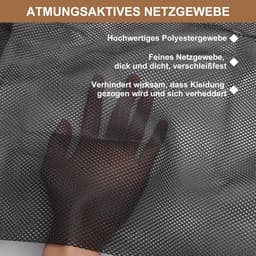 2 stuks wasnet XXL - 70 x 90 cm - fijnmazig waszak met trekkoord - waszak voor kleding en dekbedovertrekken - ideaal voor slaapzaal en reizen - met haken (zwart) — thumbnail 3