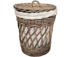Sweet Living Rieten wasmand Rond - Ø40xH50 cm