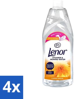 4 x Lenor Strijkwater Summer Breeze 1 liter - Strijkwater Summer Breeze - Zomerse Geur - Textielverfrisser - Wasgoed Geur - Kleding Verzorgen — thumbnail 1