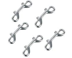 5 Pack 3.5 Inch Dubbele Bout Snaps Haak Metalen Clips Sleutelhouder voor Water Emmer Huisdier Feed Emmer Landbouw