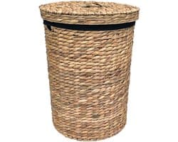 Lavandoux - Wasmand met Deksel - Waterhyacint - Naturel - S: Ø28 x H45 cm — afbeelding 1