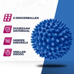 Roegaarden Drogerballen - Wasbollen - 6 Stuks - Siliconen - Sneller droog - Anti-kreuk — thumbnail 3