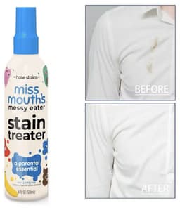Vlek verwijderaar - Stain treater - Miss Mouth’s Vlekken spray voor Kleding en stoffen – Directe Vlek verwijderaar voor Wijn, Inkt, Voedsel, modder & Babyvlekken – Veilig voor Kinderen – Zonder Water – 120 ml – Geurloos & Fosfaatvrij — thumbnail 1