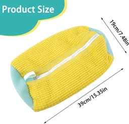 2-pack schoenwaszak - 39x19cm anti-deformatie schoenwaszak - mesh schoenwaszak - duurzame pluche waszak - herbruikbare wasmachinezak - beschermt schoenen en wasmachine tegelijkertijd - geschikt voor de meeste soorten en maten schoenen — thumbnail 5