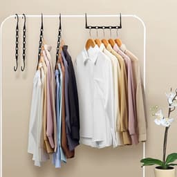4 stuks - Multifunctionele kledingkastorganizer met 5 gaten - Compact en antislip droogrek voor kleding - Opvouwbaar en 360° draaibaar - Thuis en op reis - Ruimtebesparende 5-in-1 hanger - Draaibare magische hanger - Geschikt voor kledingkasten — thumbnail 4