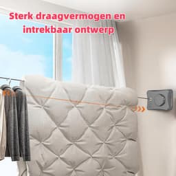 1 stuk - Enkele onzichtbare waslijn - Intrekbaar - Geen stoten - 5 m - Metaalgrijs — thumbnail 2