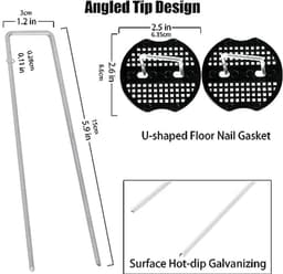 Grondankers voor Worteldoek en Tuinvlies - 50 Stuks 150 mm Lang met Bufferwasherset — thumbnail 4