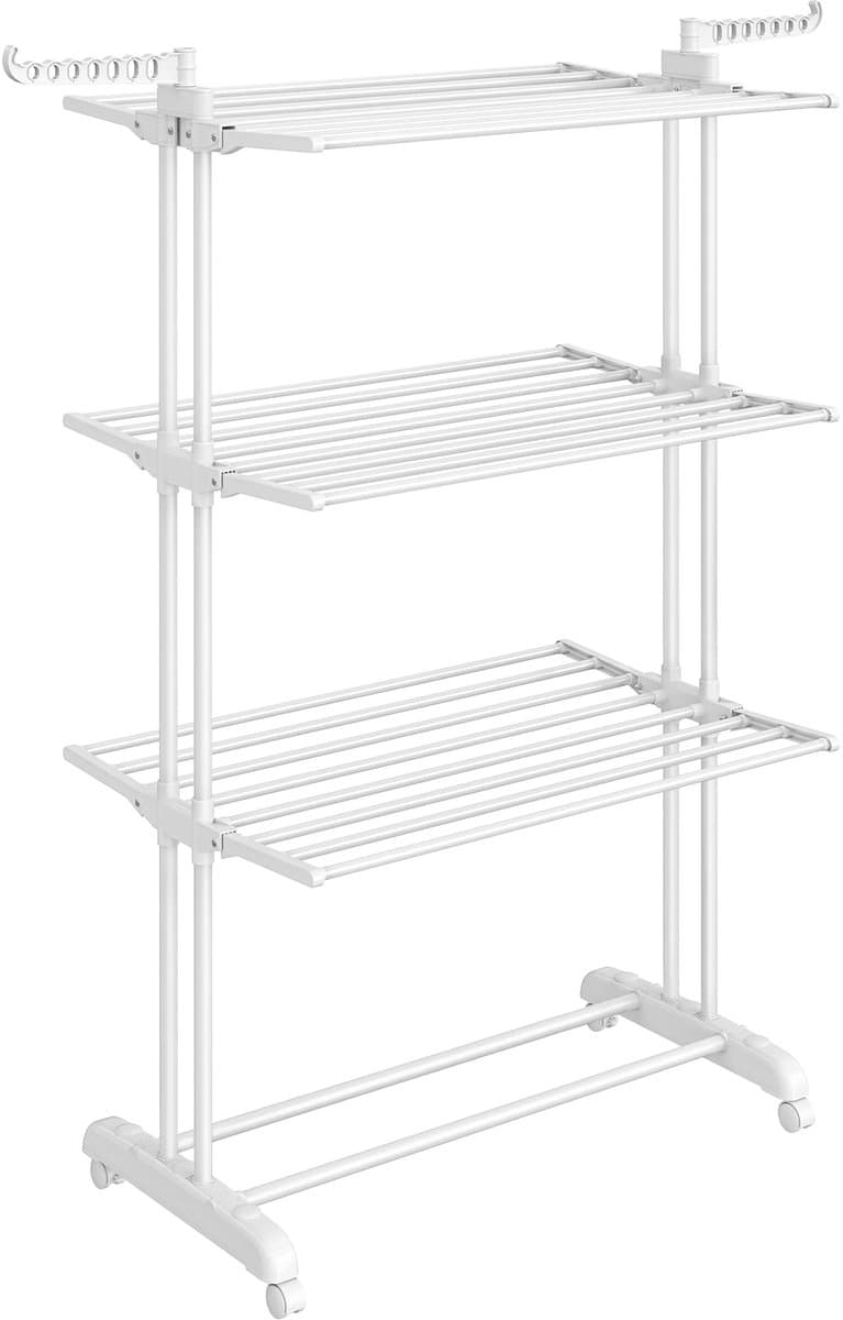 Benelux Select Wasrek – Droogrek – Droogtoren – Wasrek Inklapbaar – Wasrek hangend – 4-laags – Met Wielen - 128 × 63,5 × 173 cm — afbeelding 1