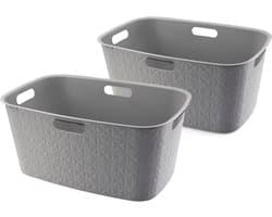 Curver Softex Wasmand - 45 liter - Set van 2 - 57x37x27cm - Taupe