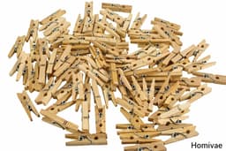 Homivae Mini Wasknijpers Hout 25 mm – 50 Stuks – Decoratief & Knutselen — thumbnail 2