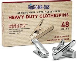 Roestvrijstalen Wasknijpers - Kledingclips Ophangclips - Was ophangen - Sterke grip - 48 stuks - Zilverkleurig