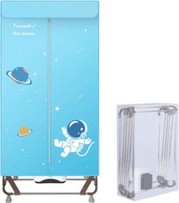Aurixi® Elektrisch Droogrek - Droogrek - Droogrek Elektrisch - 170cm Hoog - 1500W- Lichtblauw - 80 cmx 47 cm x 170 cm — thumbnail 1