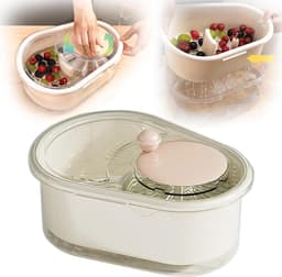 Fruit Reiniger - Groente Wasmachine - Hygiënisch Eten - Grote Capaciteit Kom - 34x29x18 cm - Roze — thumbnail 1