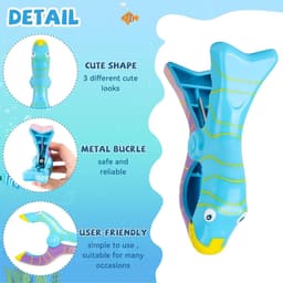 Cocoplus -Handdoekklemmen - Strandstoel - Cartoon - Kunststof - Wasknijpers - Strandhanddoek - Badhanddoek - Tapijt - Geschikt voor Strandstoelen - Groot formaat - 6 stuks — thumbnail 5
