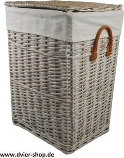 Wasmand Wit Katoenen Hoes 48 x 36 x 62 cm — thumbnail 2
