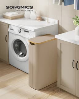 SONGMICS LCB506N02 - Opvouwbare Wasmand met Bamboe Handgrepen - Uitneembare Waszak - Oxford Stof — thumbnail 3