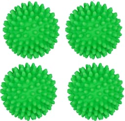 4-stuks Droogballen - Wasdroogballen - Alternatief voor wasverzachter - Wasreinigingsballen - Voorkomt klitten - Verzacht en maakt kleding luchtig - Geschikt voor wasmachines en drogers thuis, op de campus, enz. - Groen — thumbnail 1