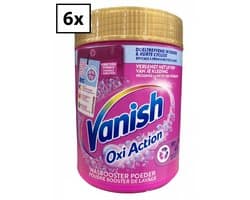 Vanish Oxi Action Was Booster Pink – Vlekverwijderaar Poeder – Krachtige Oxi-Reiniging – Voor Gekleurde Was – 6 × 530 g