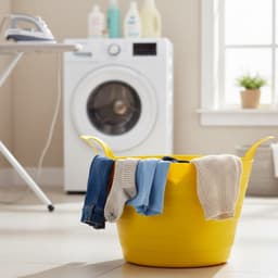 Excellent Houseware Flexibele wasmand - 3x - geel - 30 liter - kunststof - 54 x 37 cm - met handvatten — thumbnail 2