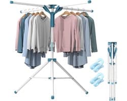 NBAP® Droogmolen met Voet voor Camping & Thuis - Wasrek Staand - Droogrek Inklapbaar - Wit