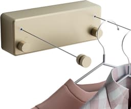 Intrekbare Waslijn - Kleding Touw - Binnen Buiten - Dubbele Lijn Systeem - 138 Voet - Goud — thumbnail 1