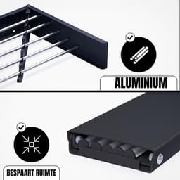SCH® Wanddroogrek Inklapbaar - Wanddroogrek - Zwart - ‎50cm x 100cm x 12cm — thumbnail 2