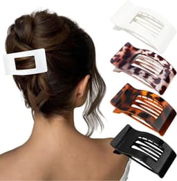 4x Platte haarspelden Grote Sterke Zijhaarklemmen voor Dames Geschikt voor Alle Haartypes — thumbnail 1