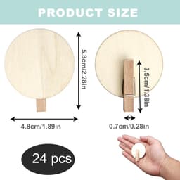 Adventskalender met houten knijpers en ronde schijf voor stickers - DIY design - cadeauknijpers - 4 cm. — thumbnail 4