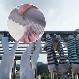 Metalen Sokkenhanger voor het Ophangen van Sokken en Ondergoed - Roestvrijstalen Dubbellaagse Droogrek - Handig Kledingrek met Sokclip - Ruimtebesparend Ontwerp — thumbnail 3