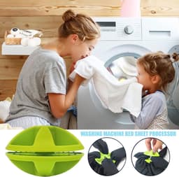 Anti-klitclips - 3 stuks - Herbruikbaar wasgoed - Voorkom dat dekens in de droger gaan draaien en wasmachine gaan draaien - voor dekens - dekbedovertrekken - kussenslopen - beddengoed - huishoudelijk gebruik - thuis - hotel - groen — thumbnail 4