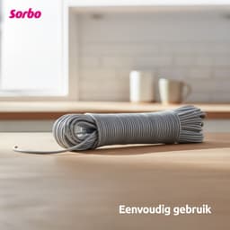 Sorbo Waslijndraad met Staalkern - Waslijn 20 Meter - Kunststof - Extra Sterk voor Binnen en Buiten — thumbnail 3