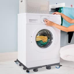 Wasmachinevoet Verstelbare Wasmachinevoet 8 Voet Wasmachinevoet Voor Koelkast, Droger en Wasmachine Draagvermogen 300 Kg (Grijs, 4 Wielen) NAIZY — thumbnail 2