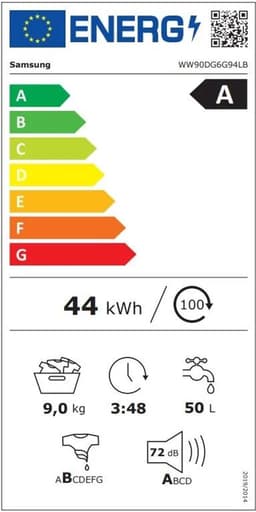 Samsung WW90DG6G94LBU4 wasmachine - voorlader - 9 kilo - A label - autodosering — thumbnail 2