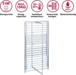 mavoa® Elektrisch Droogrek - Wasrek Inklapbaar - Verwarmd Droogrek - Grijs — thumbnail 4