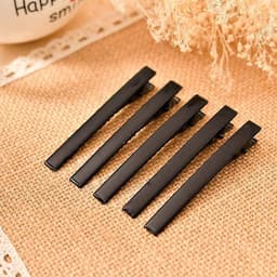 50x Zwarte Alligator Haarclips Enkele Haak - Plat Metalen Eendensnavel Haarspeldjes voor Knutselen en Styling (7,5 cm) — thumbnail 2
