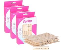 Sorbo Wasknijpers - Hout - 108 stuks (3x36) — afbeelding 1