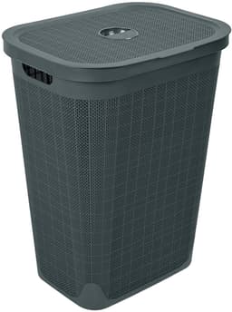 Wasmand 'Hessian' met deksel - 60 Liter - Box - Antraciet - Ventilatie — thumbnail 1