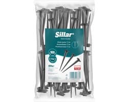 Sillar, grondankers, 17 cm, voor geotextiel, gaas, folie, UV-bestendig, stabiel en duurzaam, PP-kunststof, sterke tuinankers voor geotextiel, 100 stuks