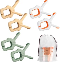 6-delige Set Kleurrijke Strandhanddoek Clips - Grote Plastic Kledingklemmen voor Strandstoelen en Zwembadstoelen. Strandaccessoire voor Windproof Bevestiging - Set van 6 stuks. — thumbnail 2