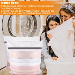 Waszakken voor Wasmachine 50 x 60 cm - Set van 2 - Ideaal voor Shirts, Truien, Jassen - Met Ritssluiting - Wasnet voor Kleding en Babykleding — thumbnail 3