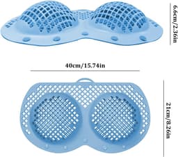 1stuk - Siliconen waszak voor bh's - Waszak voor lingerie - Beschermer voor lingerie voor dames - Geschikt voor wasmachine/droger - Vormvast - Blauw — thumbnail 2